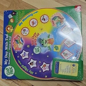 Leapfrog‎ learning My day with tad Wood Puzzle Clock Time NEW wood puzzle fun